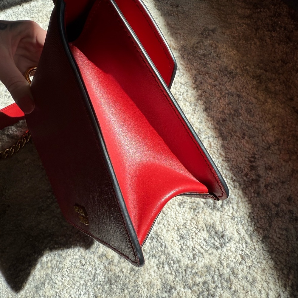Prada Red Leather Chain Shoulder Bag - Picture 8 of 11